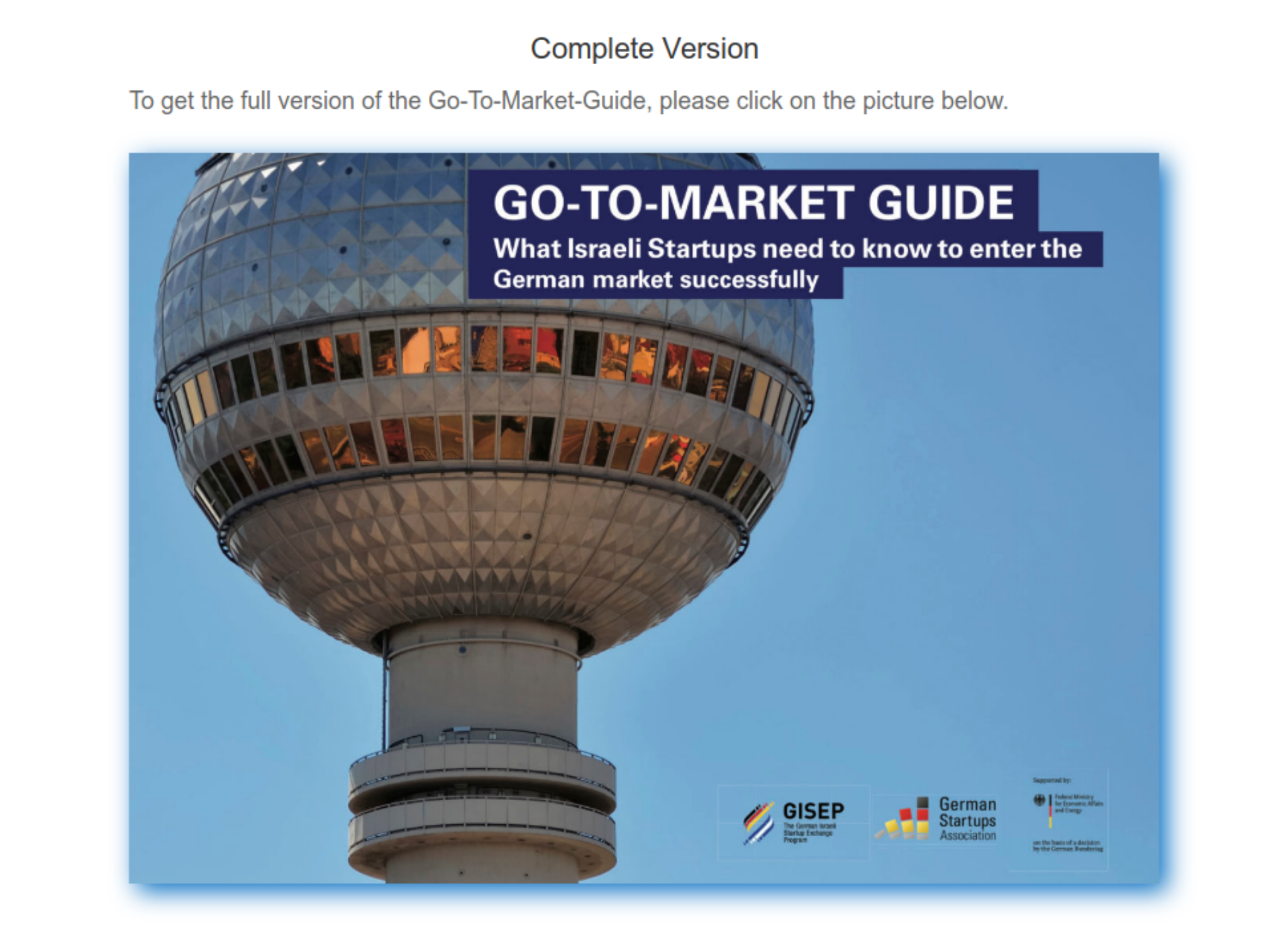 FINDING GERMAN BUSINESS PARTNERS: MITTELSTAND MEETS STARTUP